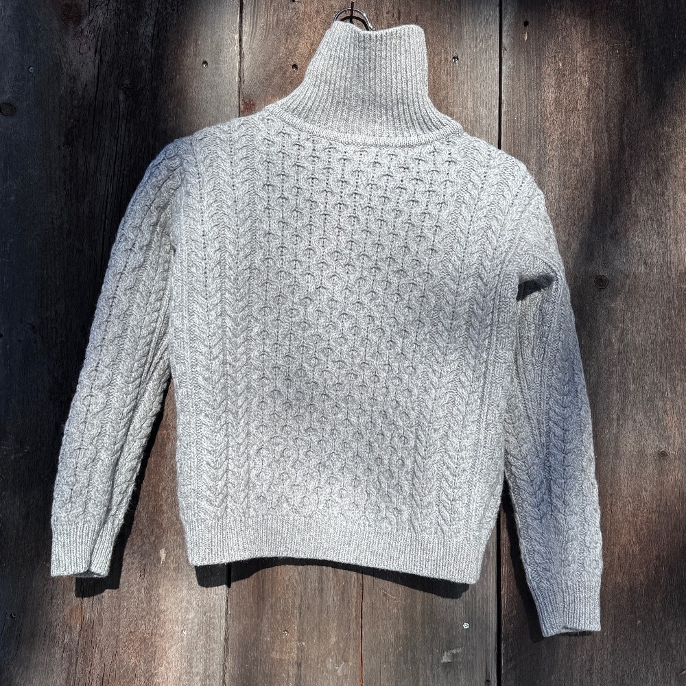 100% Merino Wool Irish Cable Knit Turtleneck Sweater